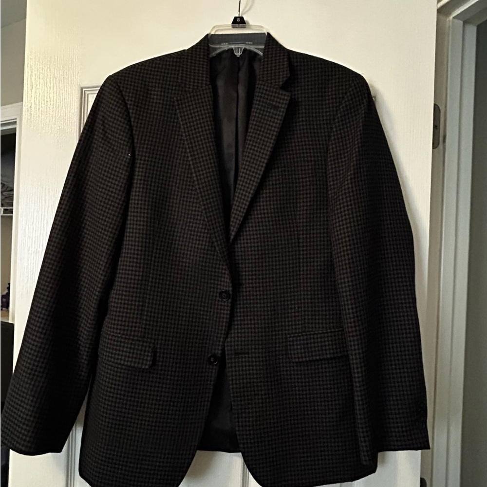 Tommy Hilfiger Men’s Black/Brown Micro-Check Sport Coat – R38